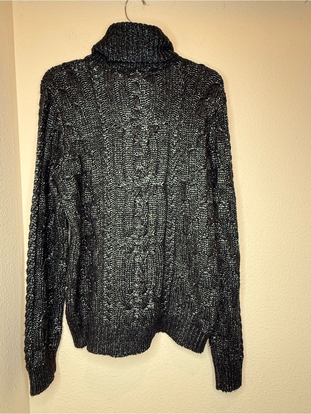 Ralph Lauren Charcoal Cable Knit Cowl Sweater - Picture 3 of 7